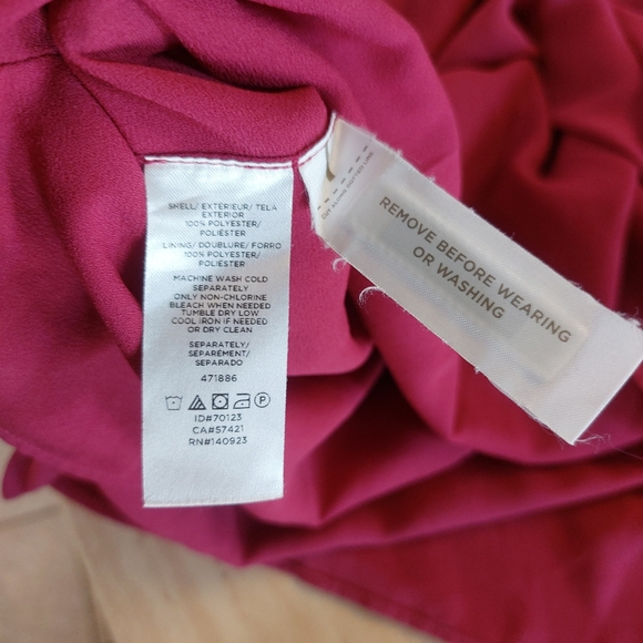 LOFT Magenta Pink Butterfly Sleeve Flowy Casual Event Cocktail Dress Work Wear - Picture 11 of 12